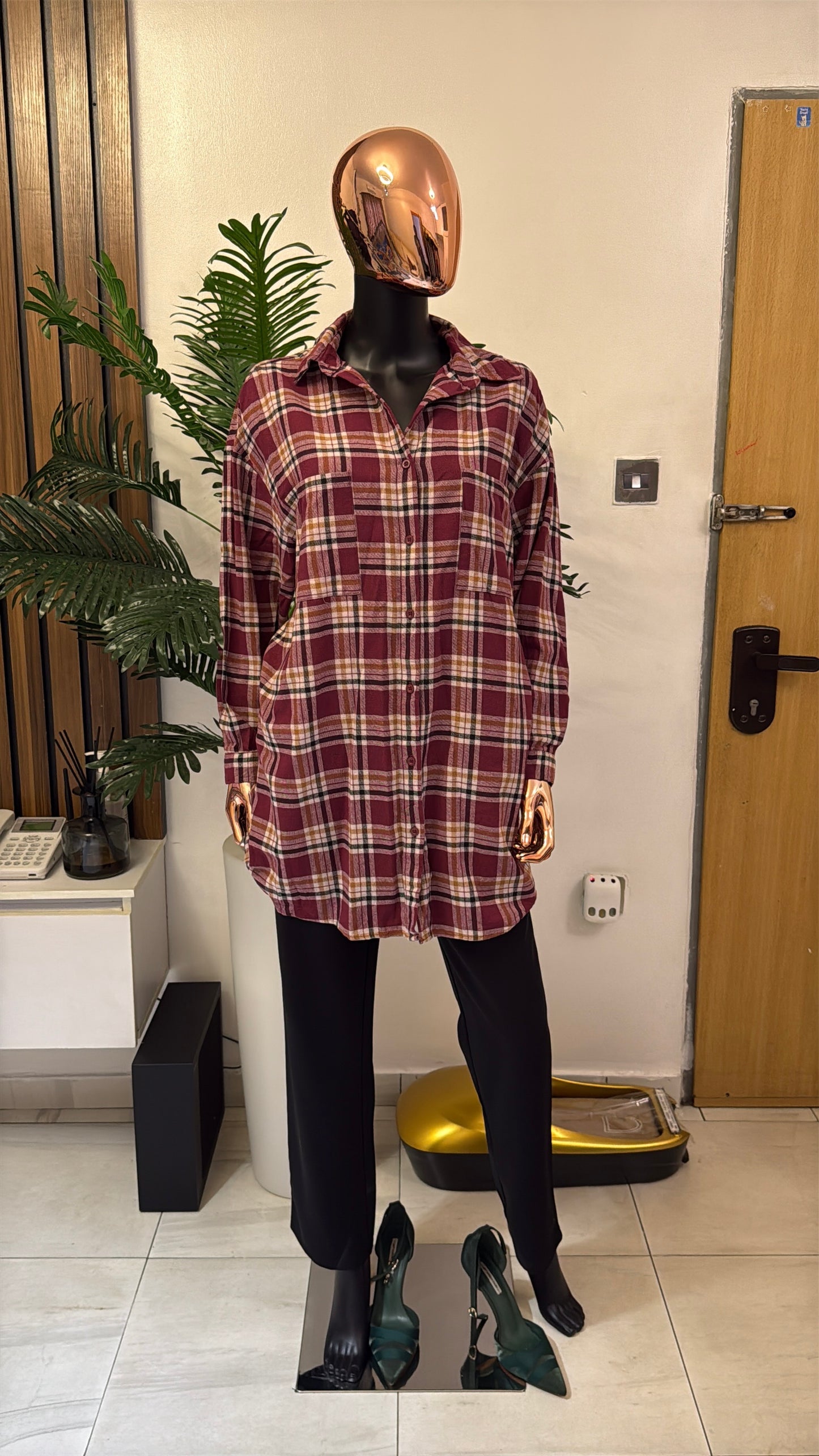 Burgundy Shirt Blouse