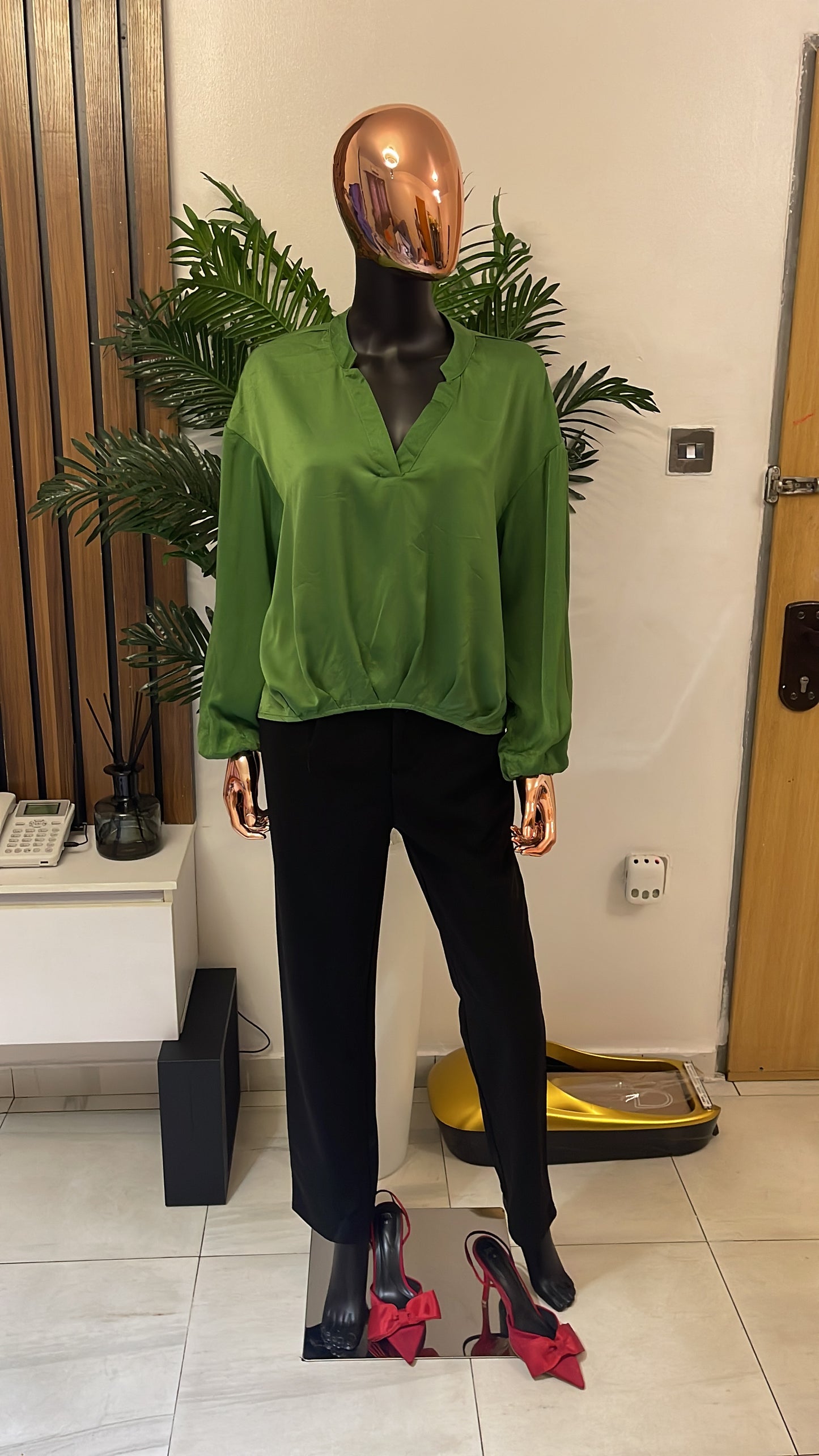 Green Silk Blouse