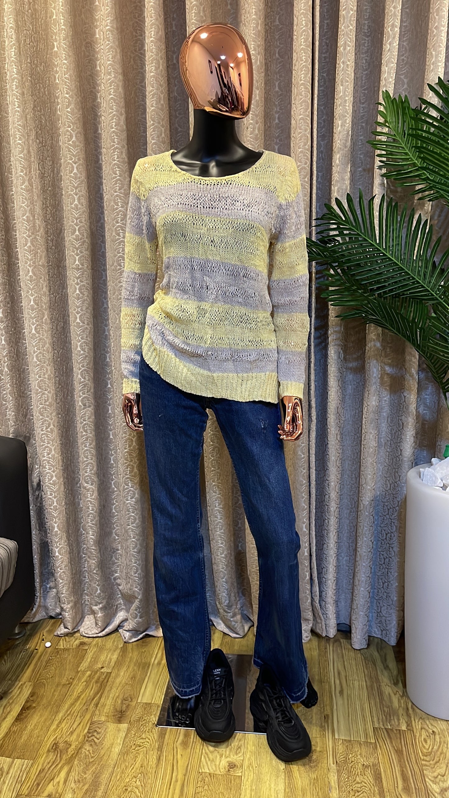 Yellow and Gray Sweater