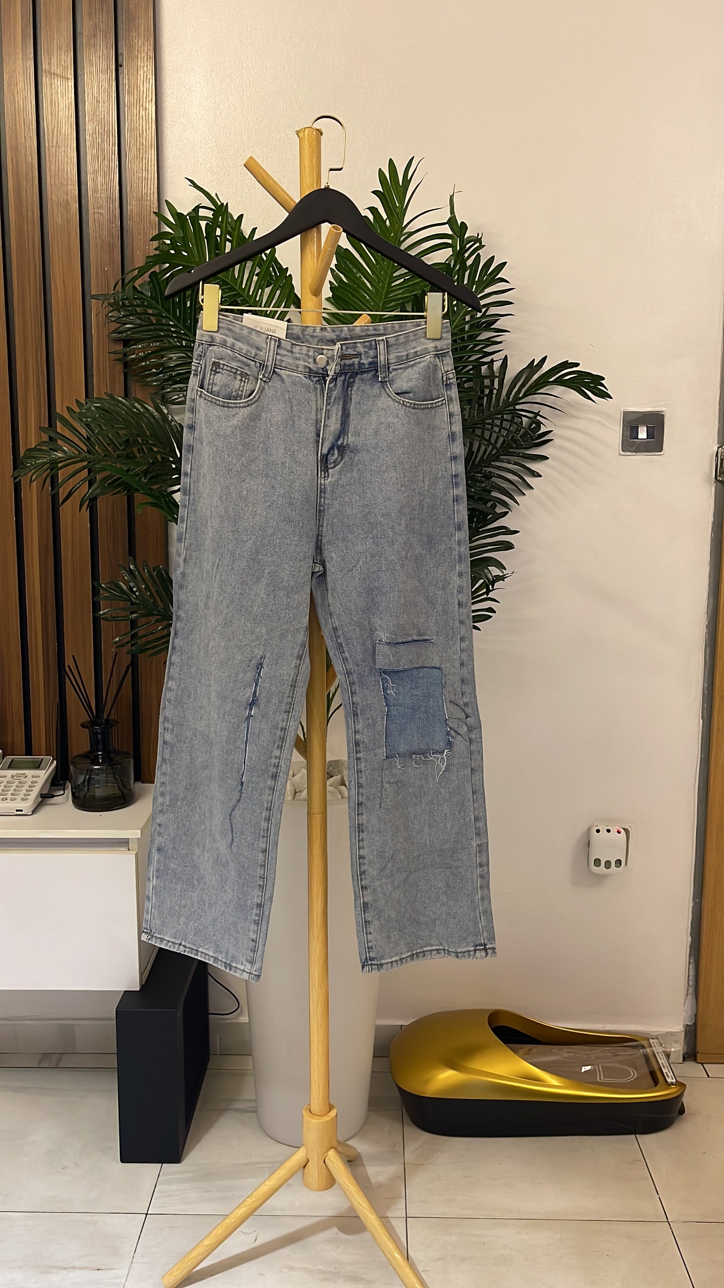 Blue Ripped Boyfriend Jeans