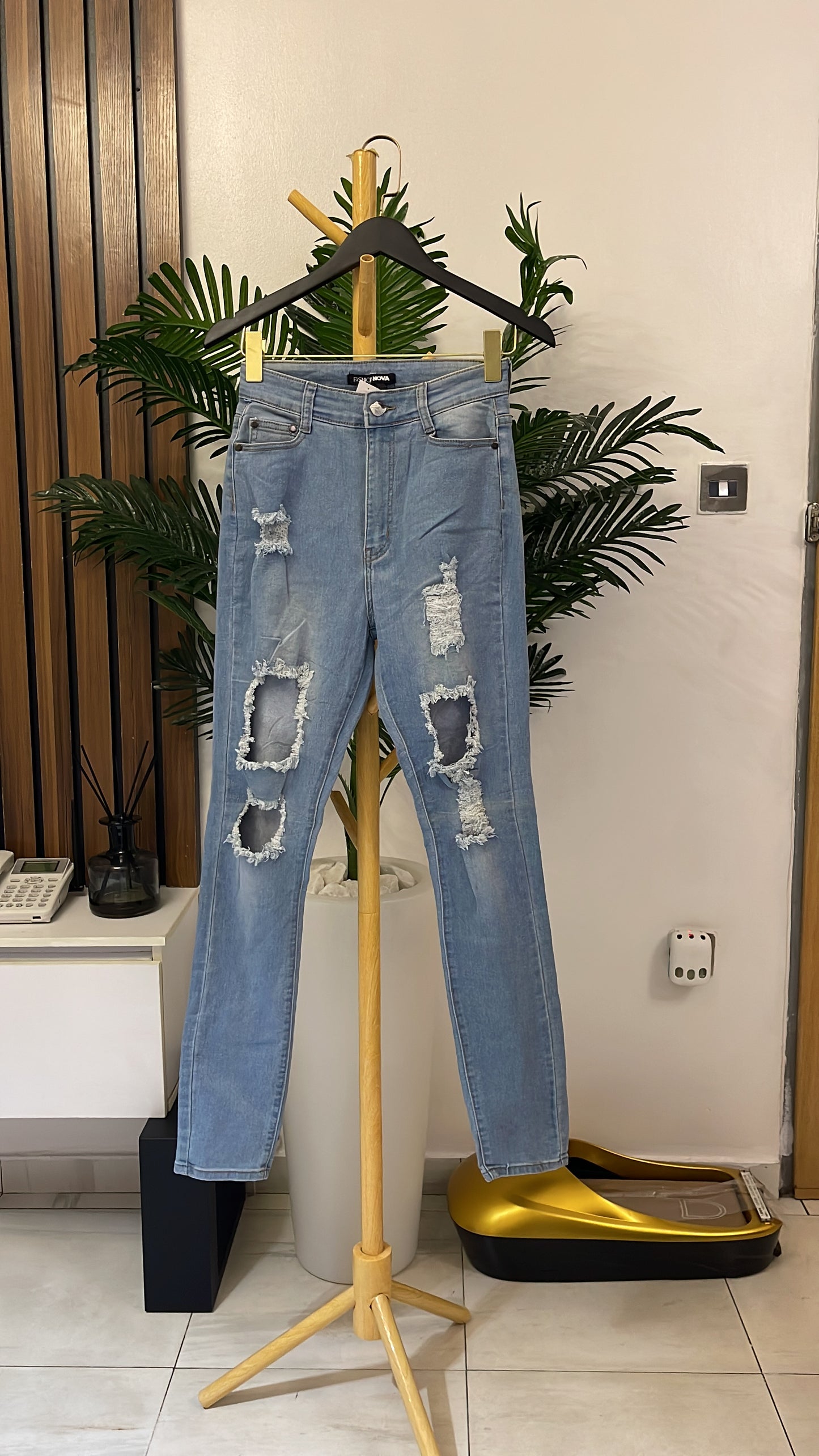 Blue Ripped Skinny Jeans