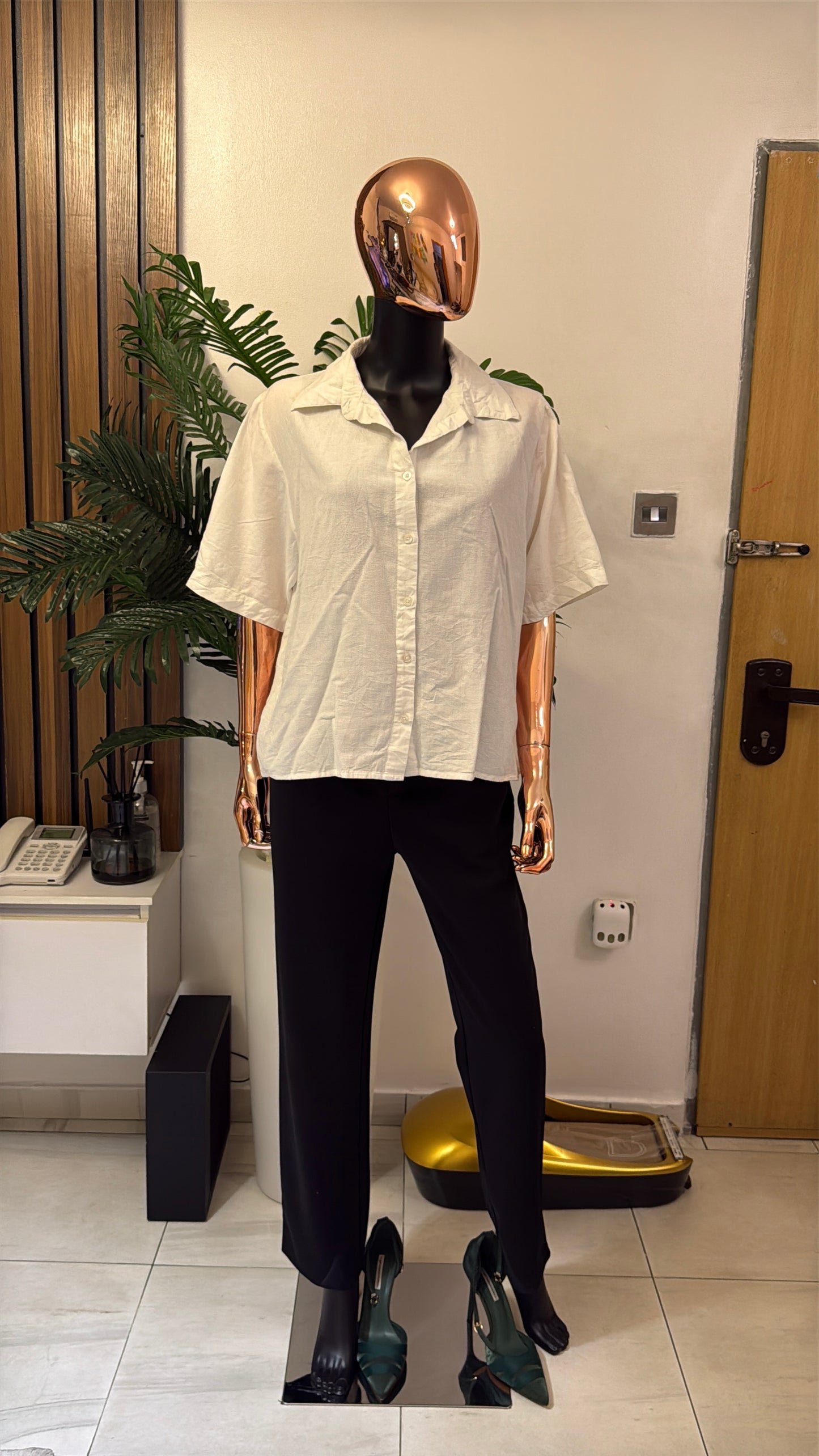 White Linen Blouse