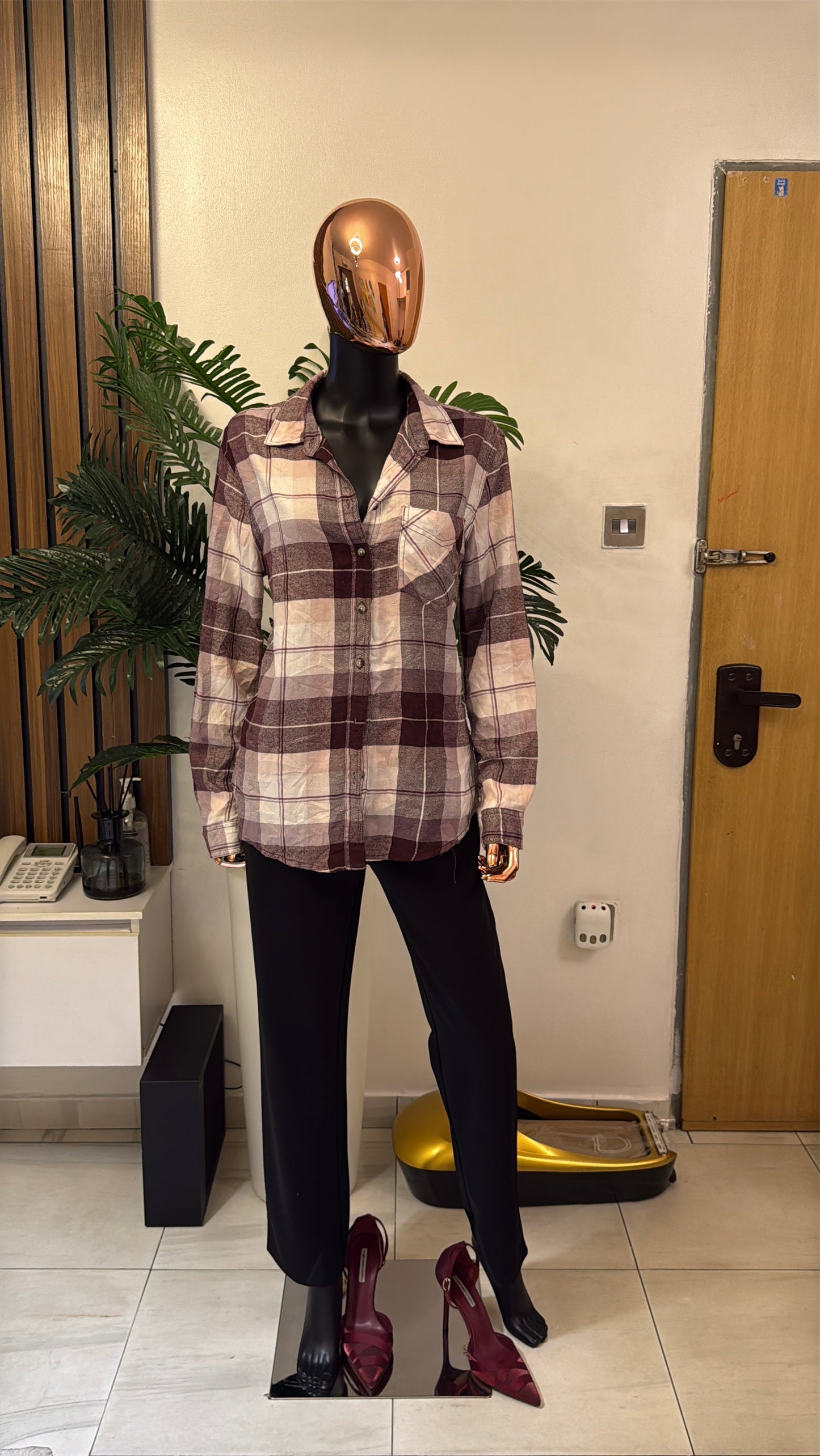 Burgundy Shirt Blouse