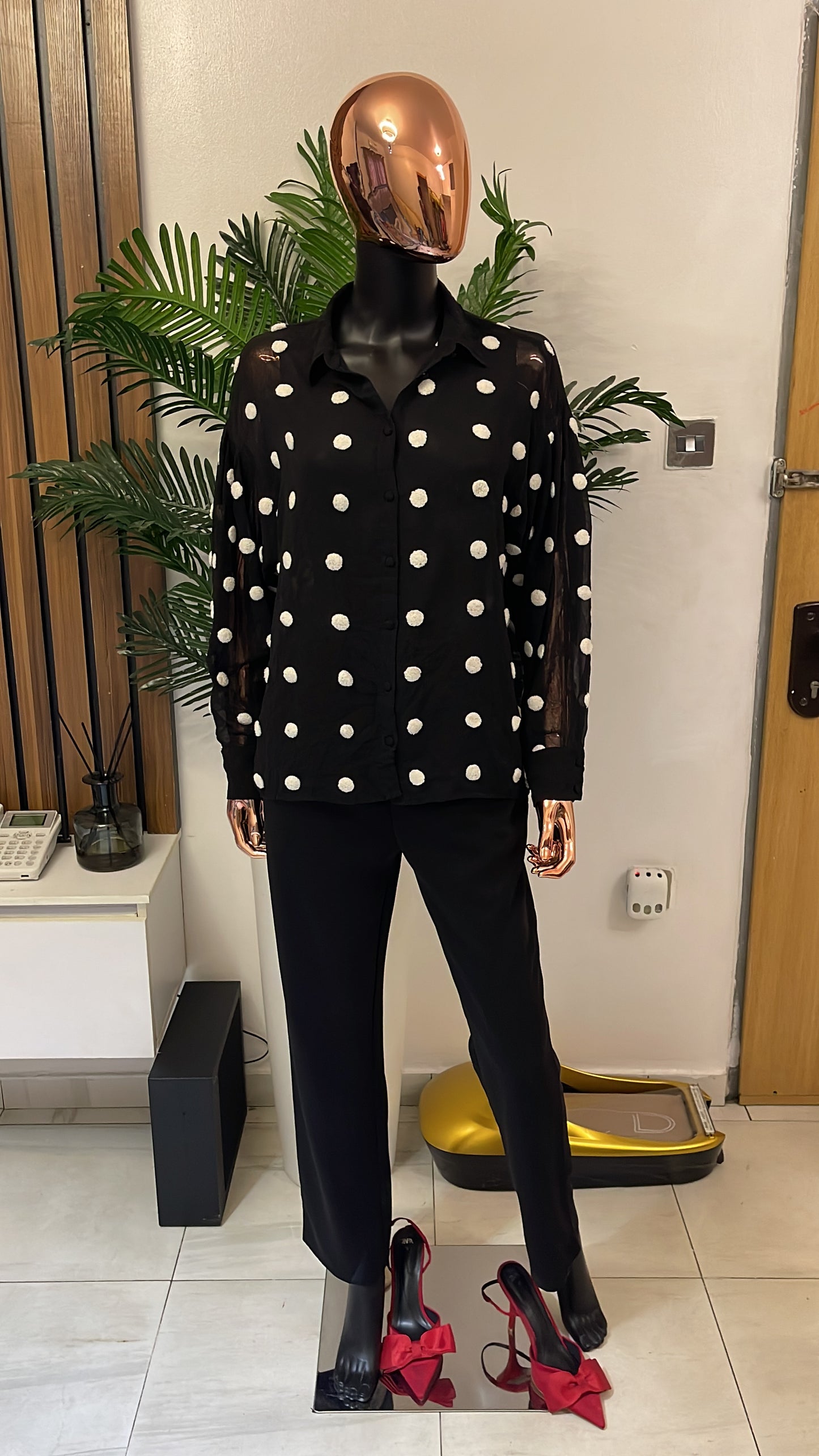 Black Polka Dots Blouse