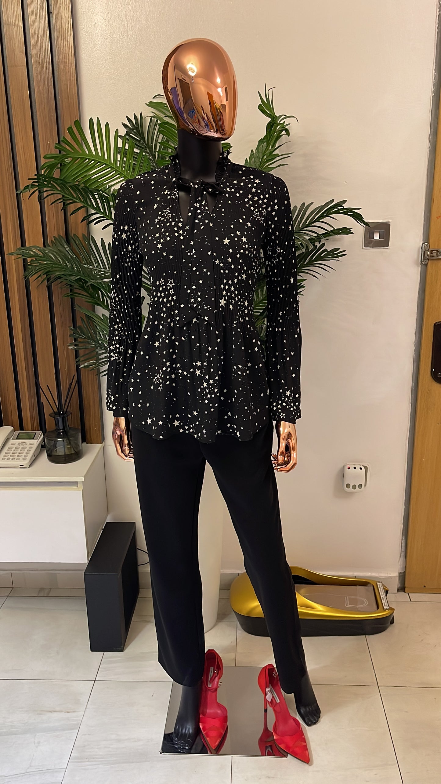 Black and White Blouse