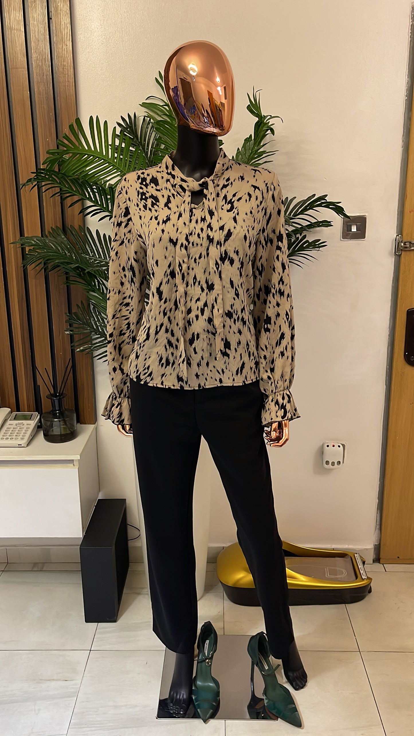 Brown and Black Blouse