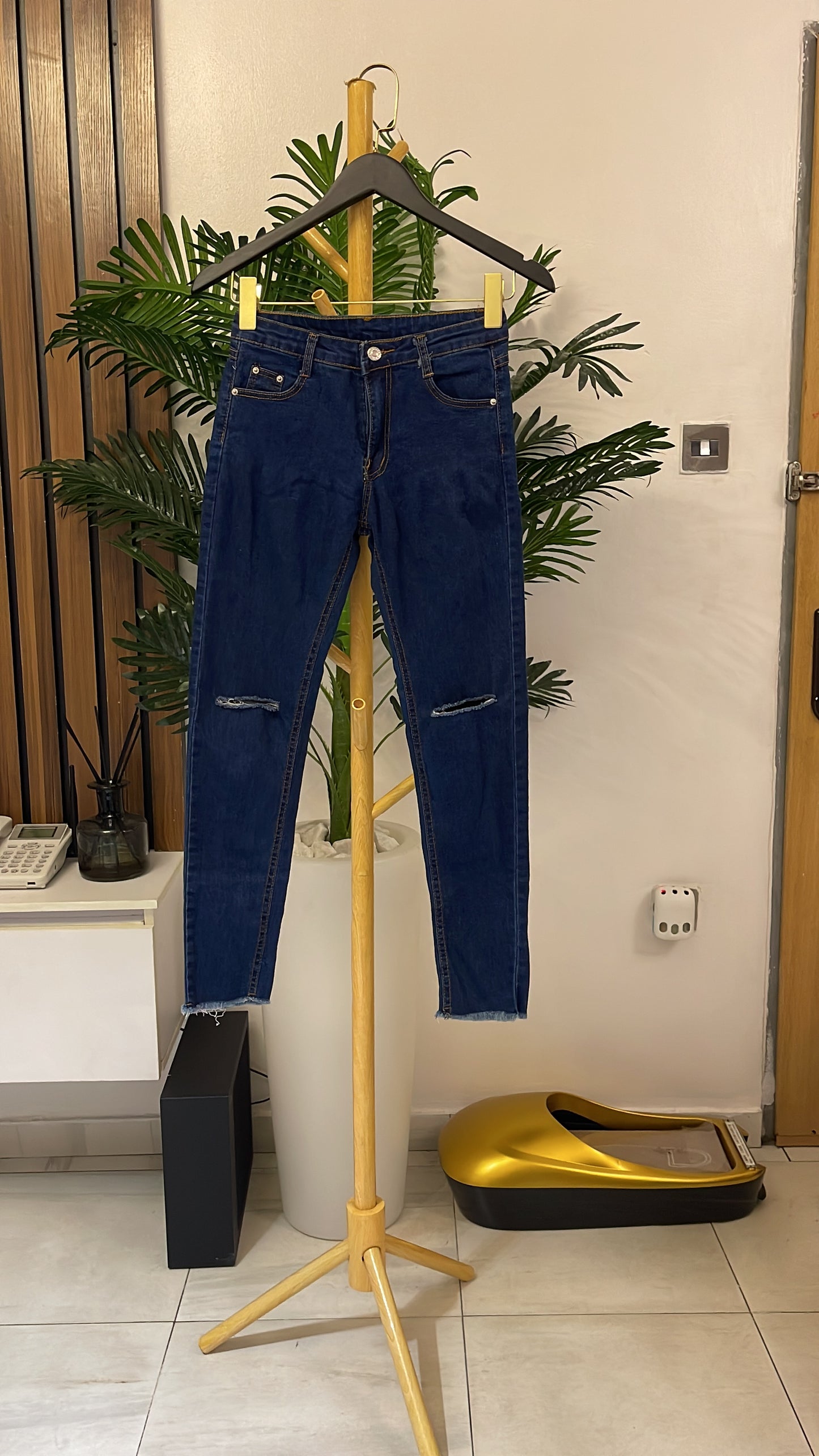 Blue Ripped Skinny Jeans