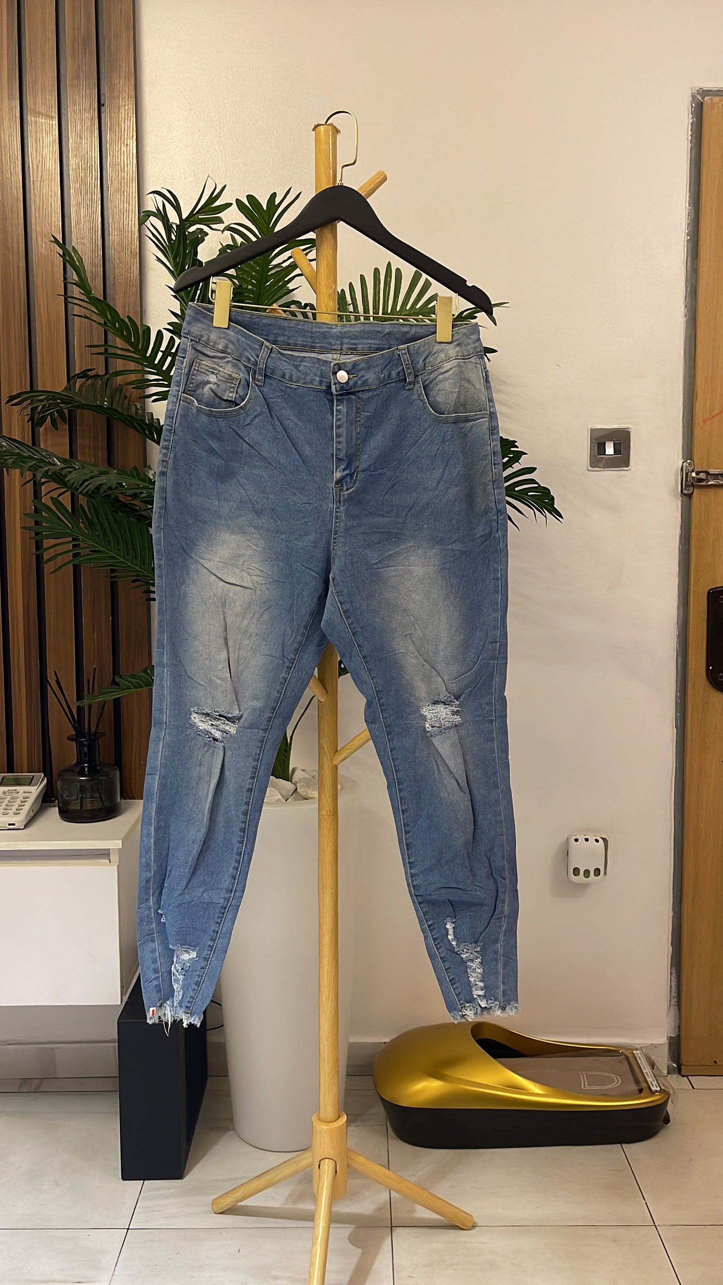 Blue Ripped Skinny Jeans