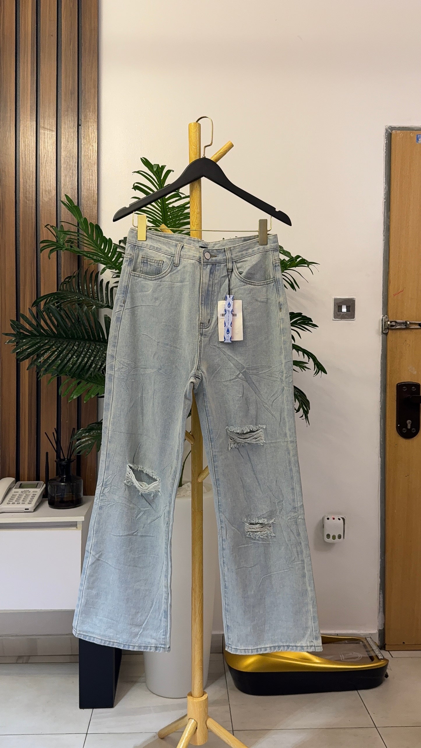 Blue Ripped Baggy Jeans