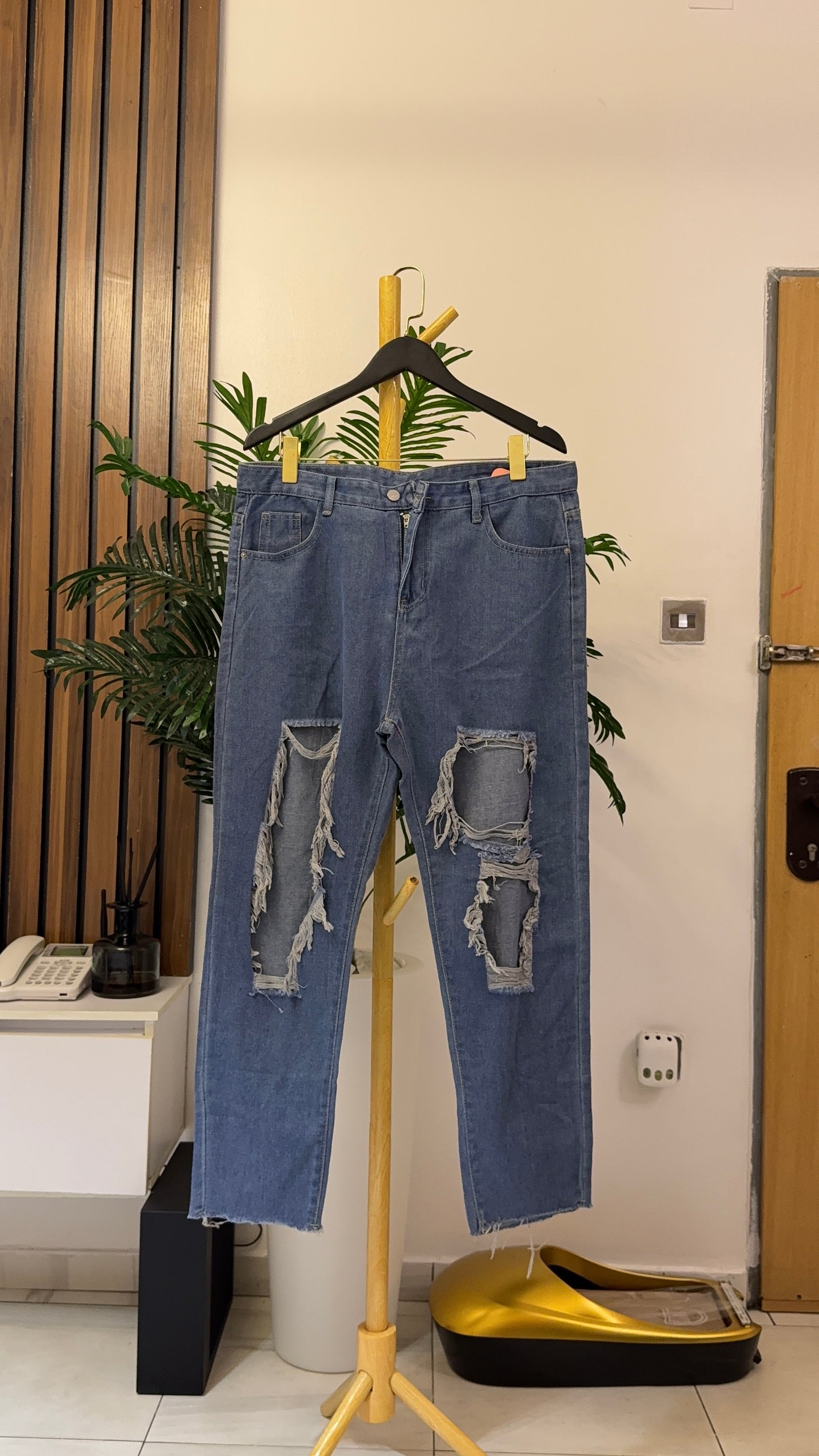 Blue Ripped Skinny Jeans