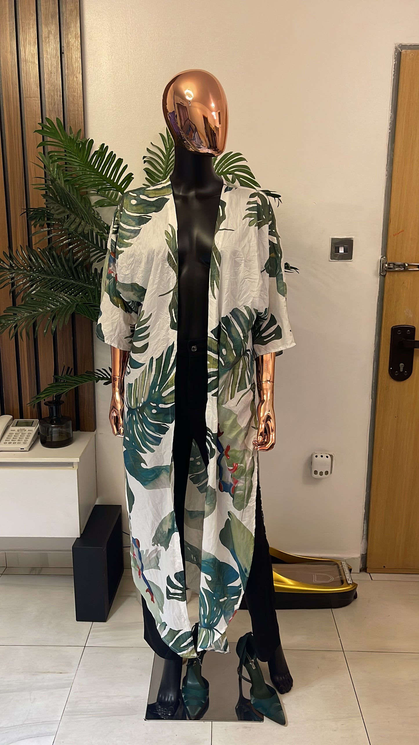 White and Green Kimono