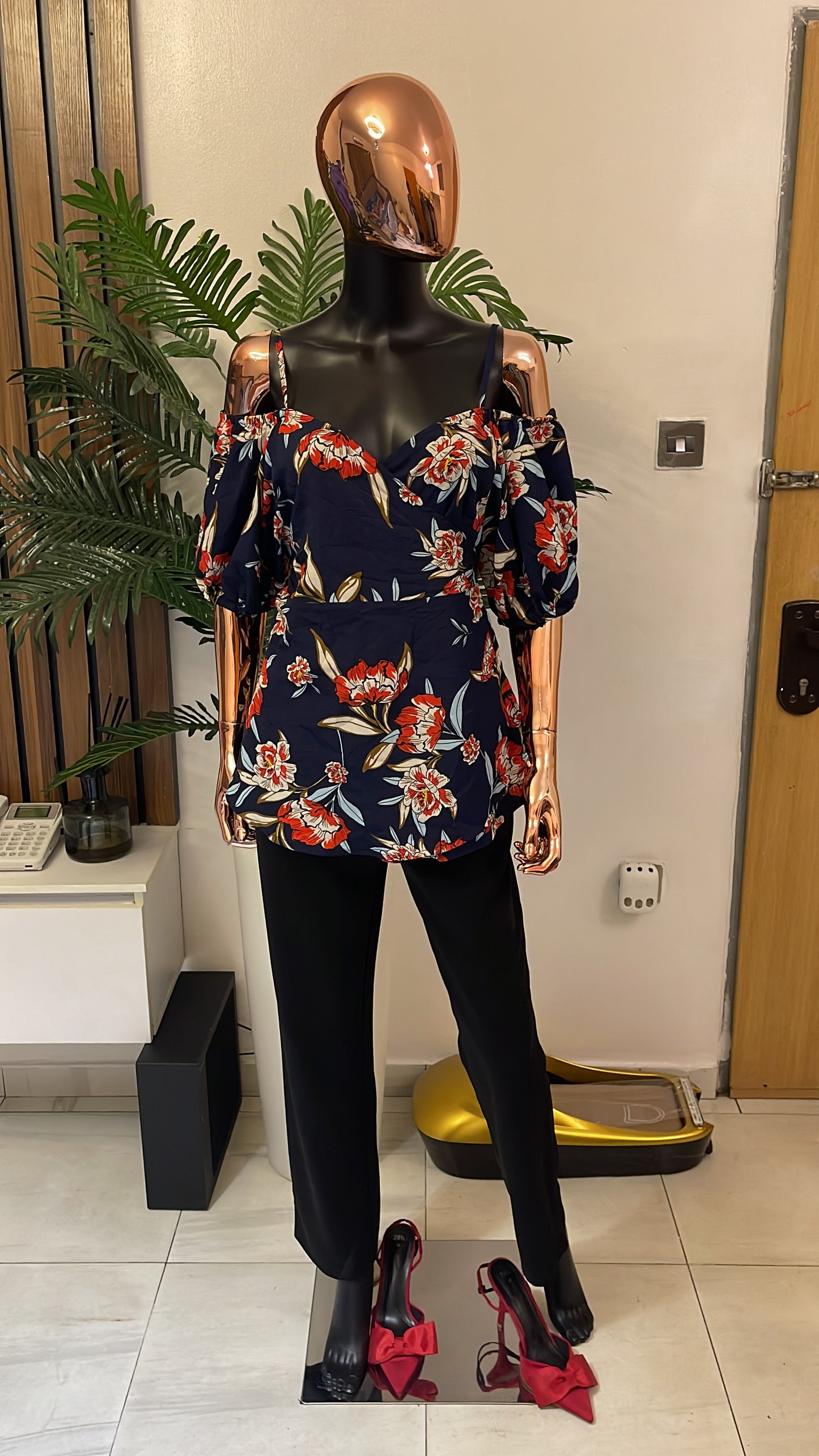 Multicolored Wrap Blouse