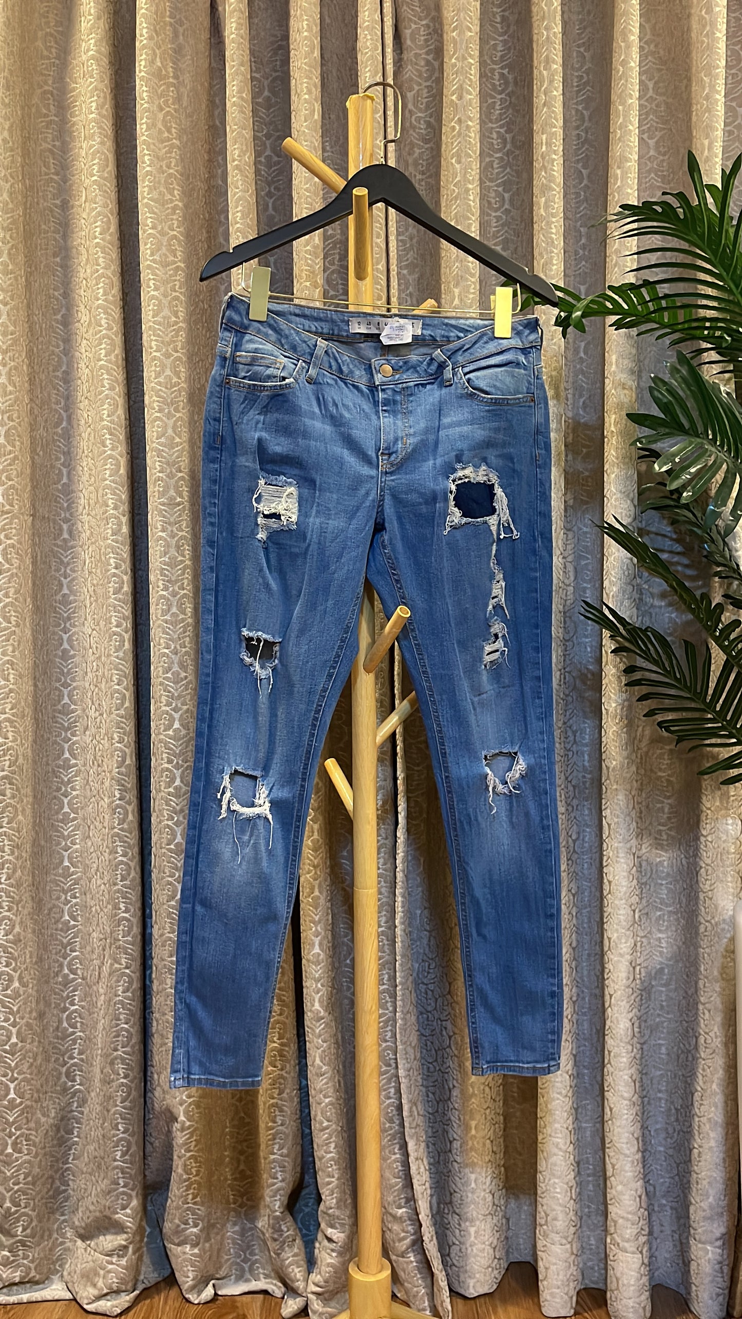 Blue Ripped Skinny Jeans