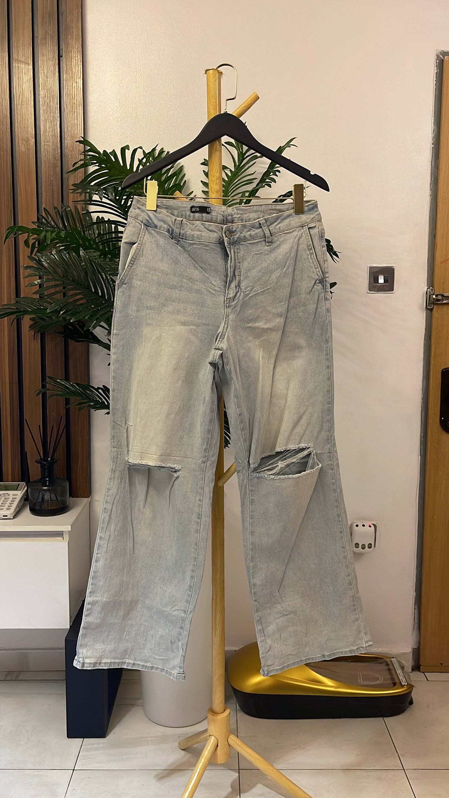 Blue Ripped Baggy Jeans