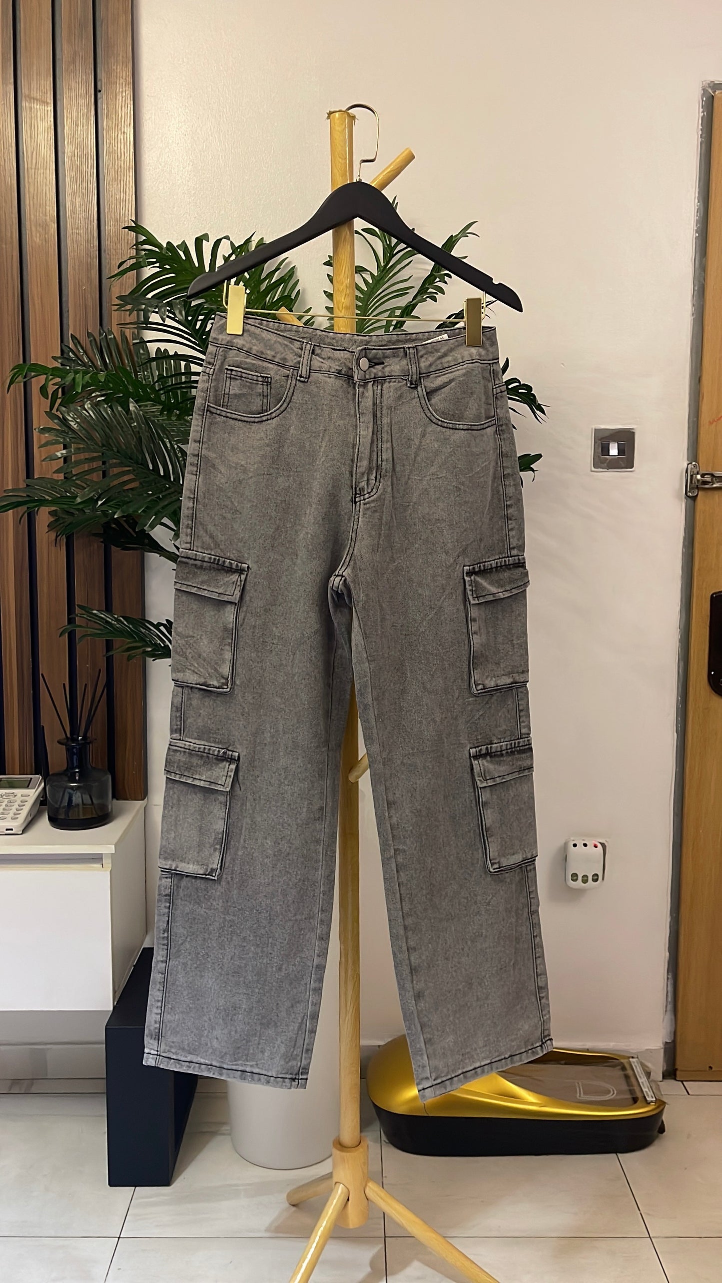 Gray Combat Jeans