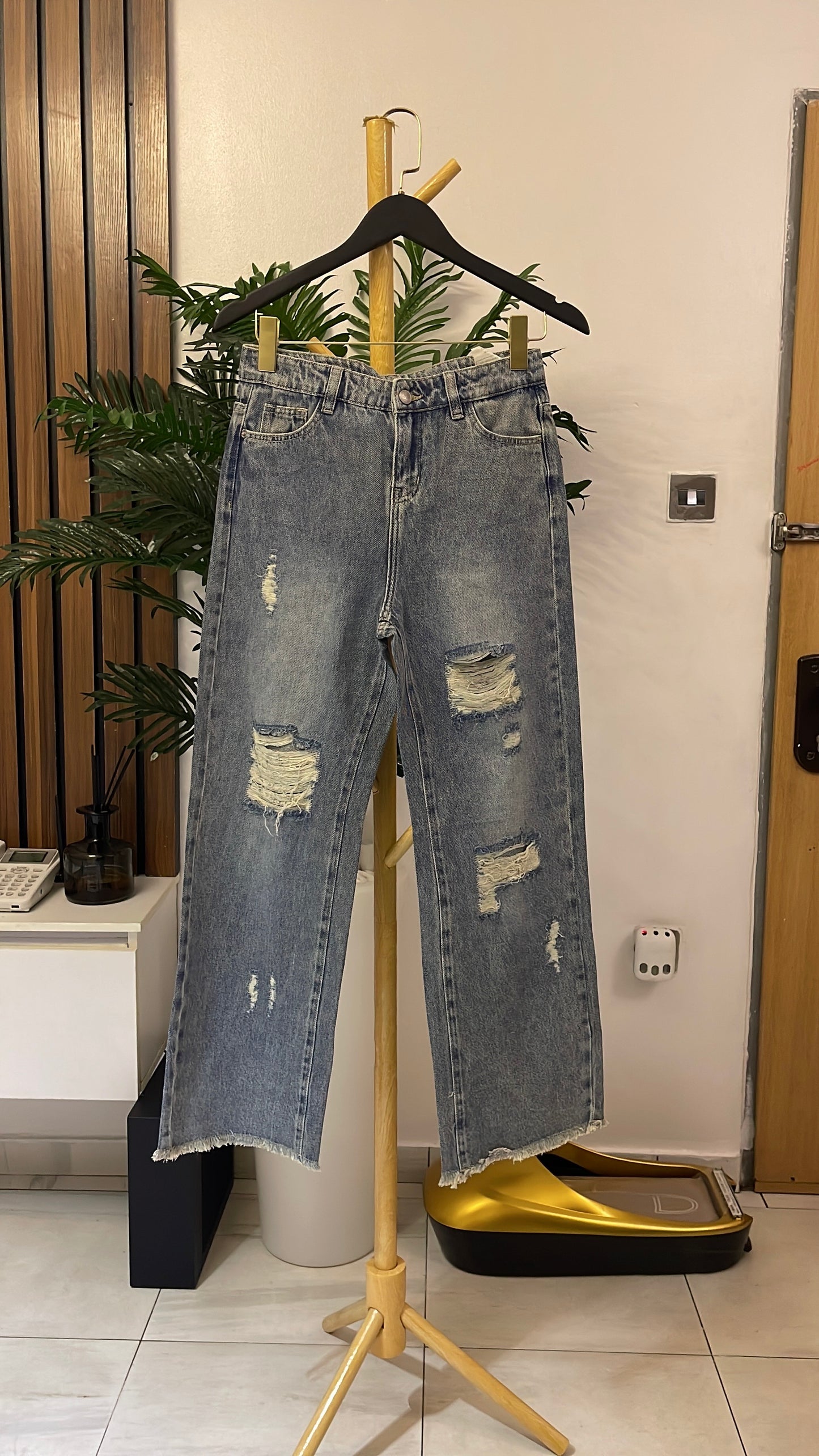 Blue Ripped Baggy Jeans