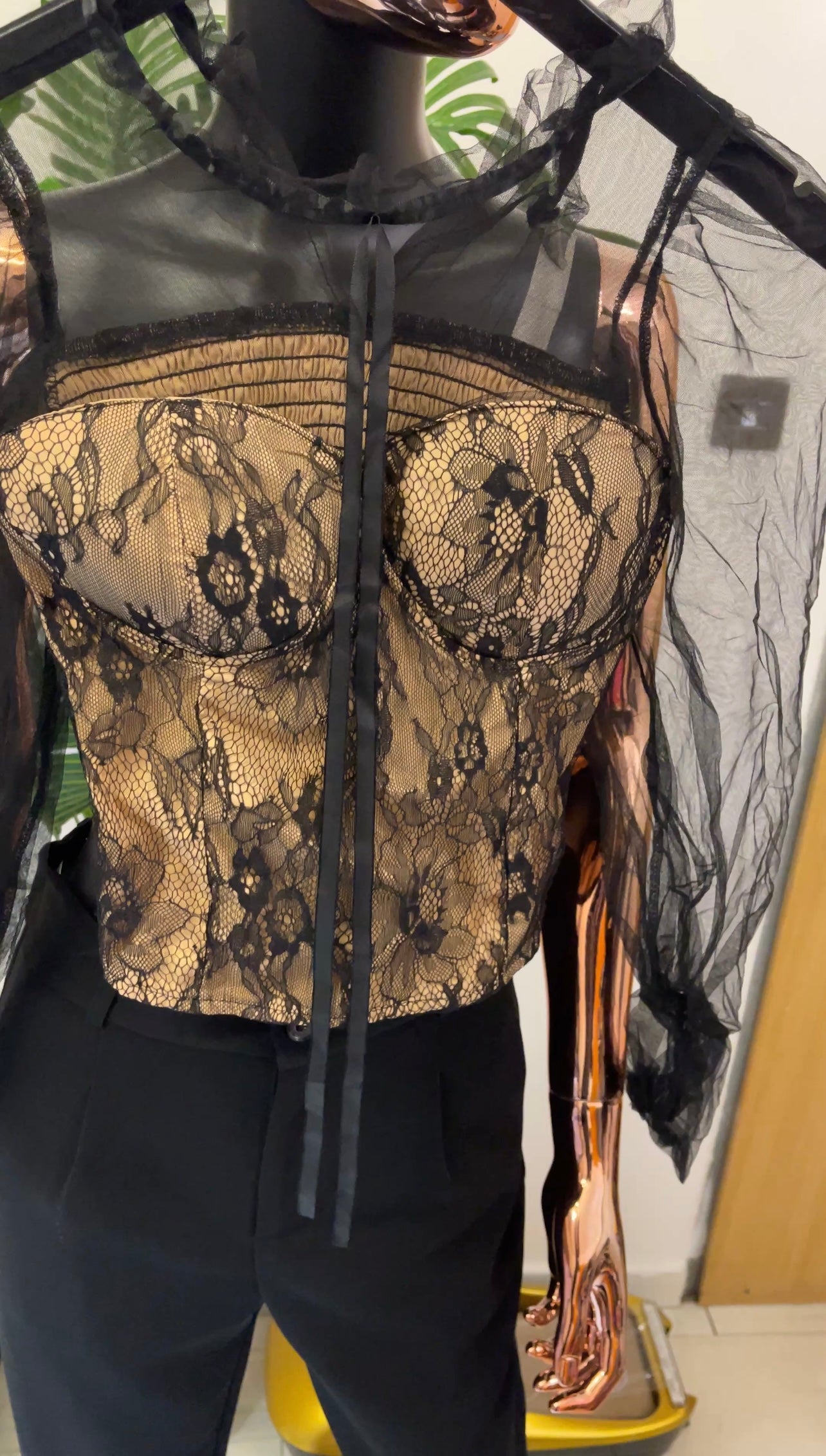 Black and Brown Blouse