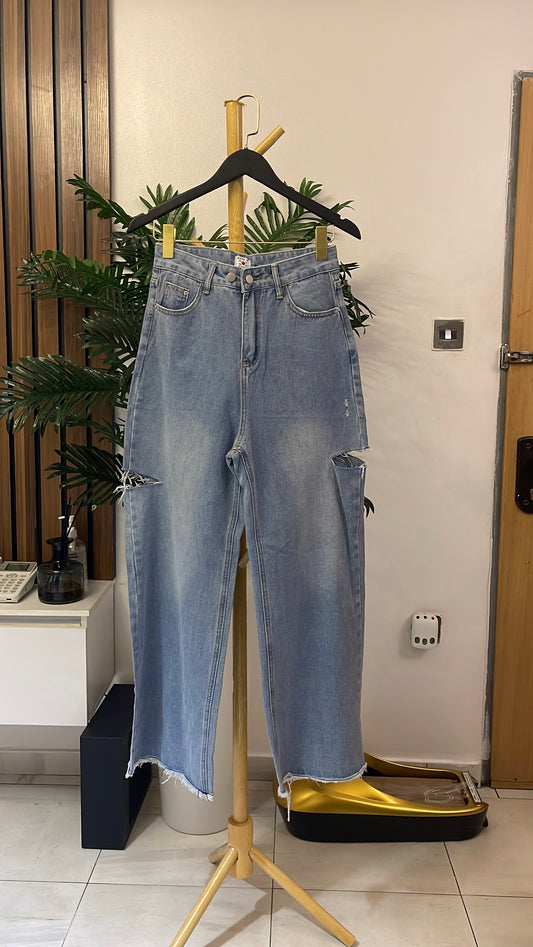Blue Ripped Baggy Jeans
