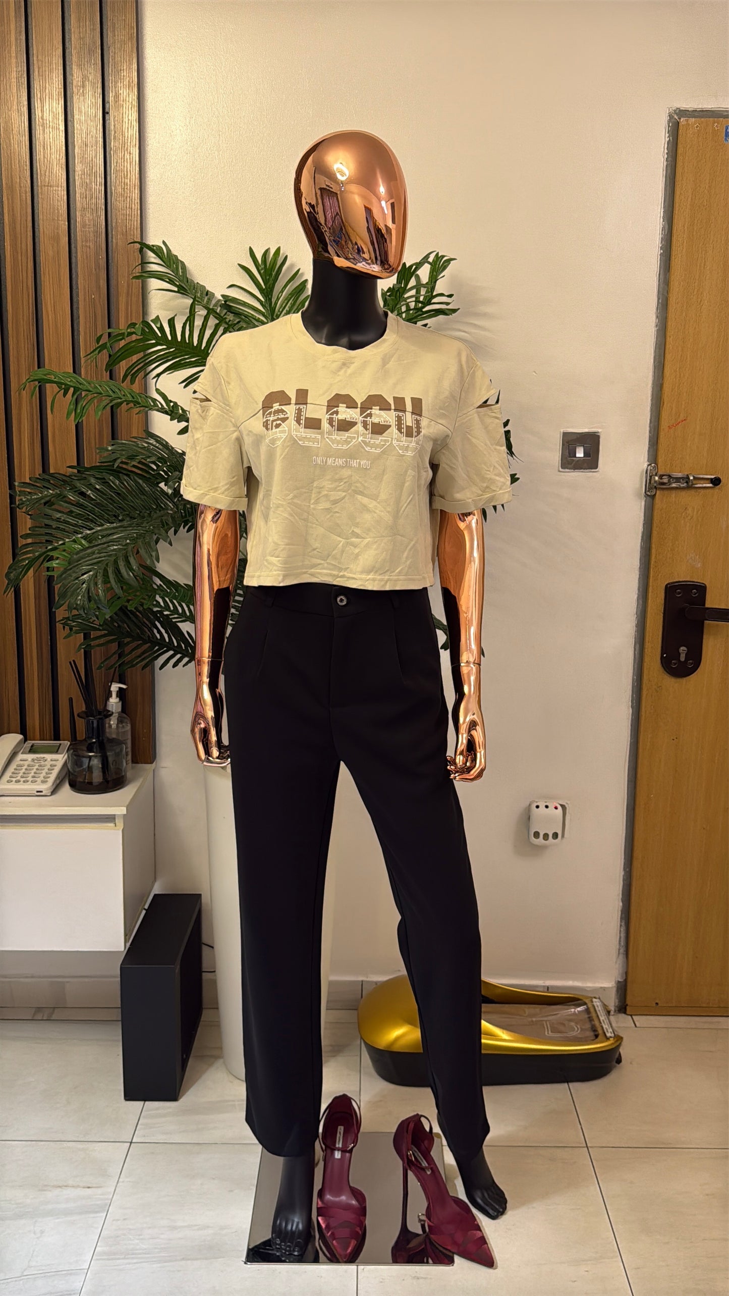 Brown Crop Top
