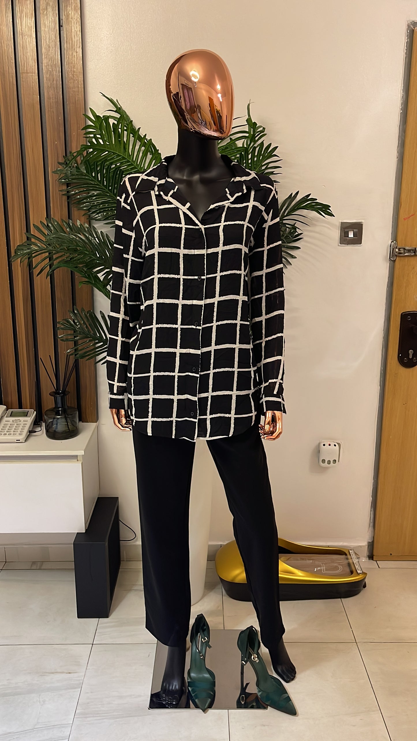 Black and White Shirt Blouse