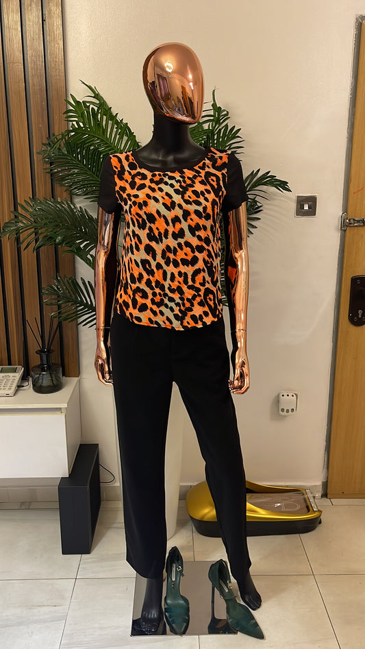 Black and Orange Blouse