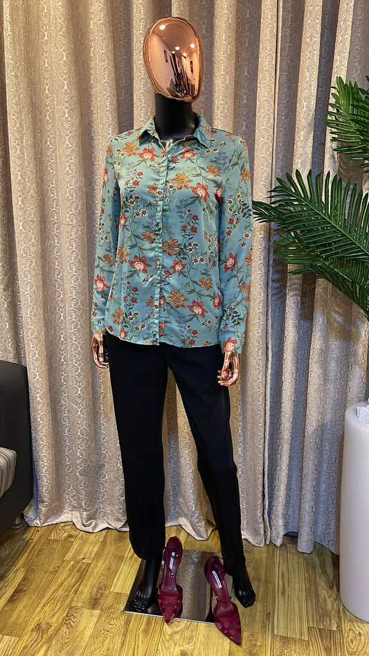 Vintage Green Shirt Blouse