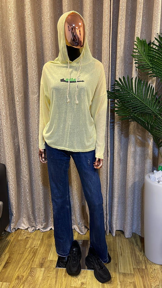 Yellow Hoodie Top