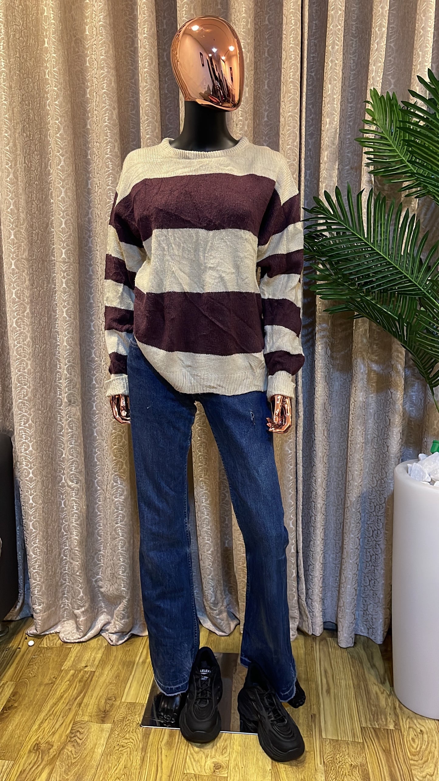 Purple and Cream Sweater