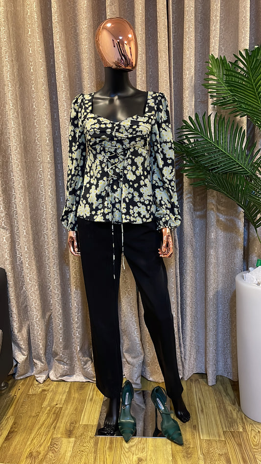 Black and Yellow Blouse