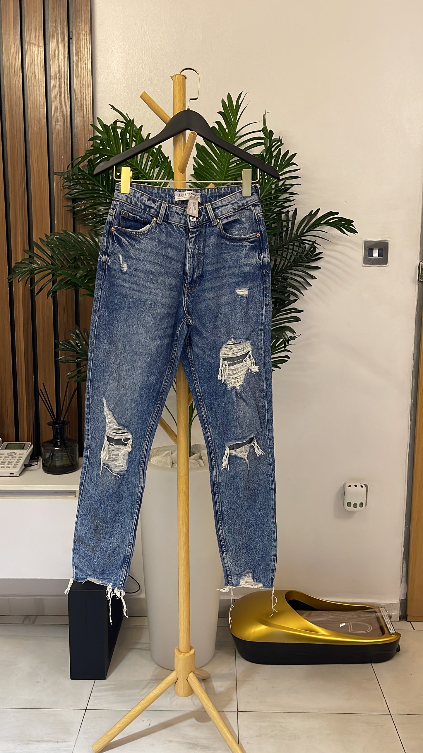 Blue Ripped Skinny Jeans