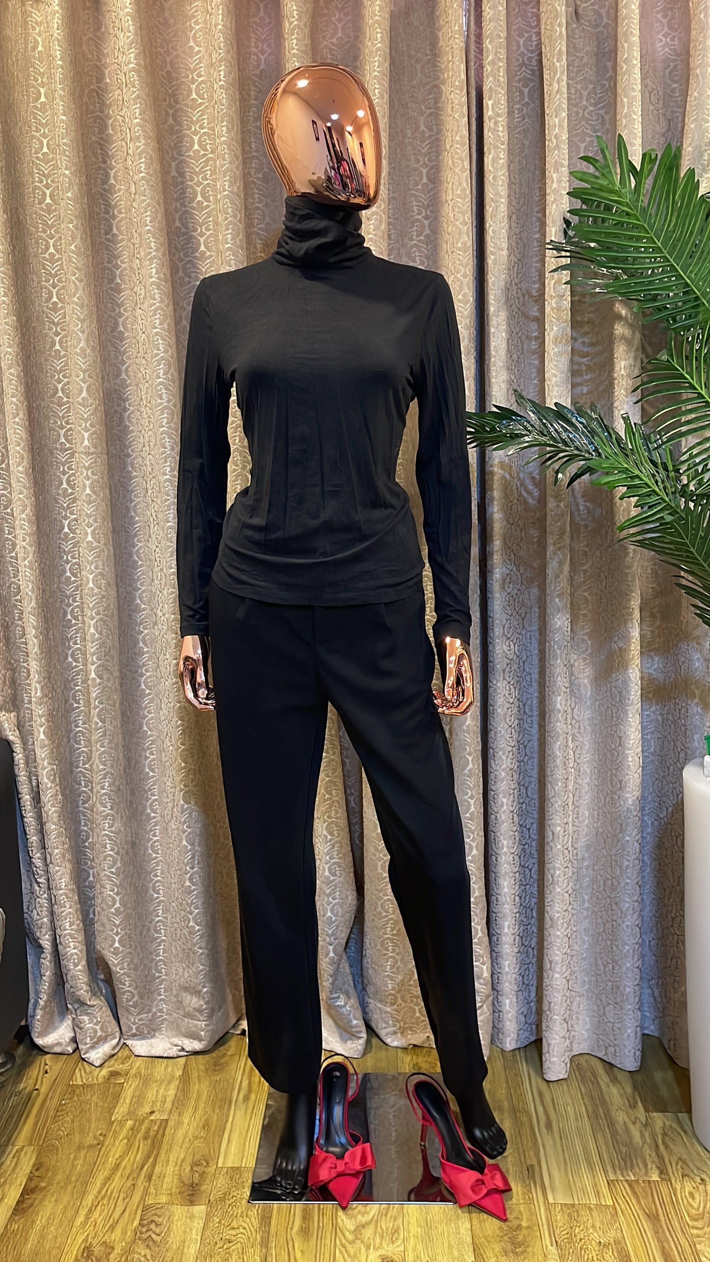 Black Turtleneck Top