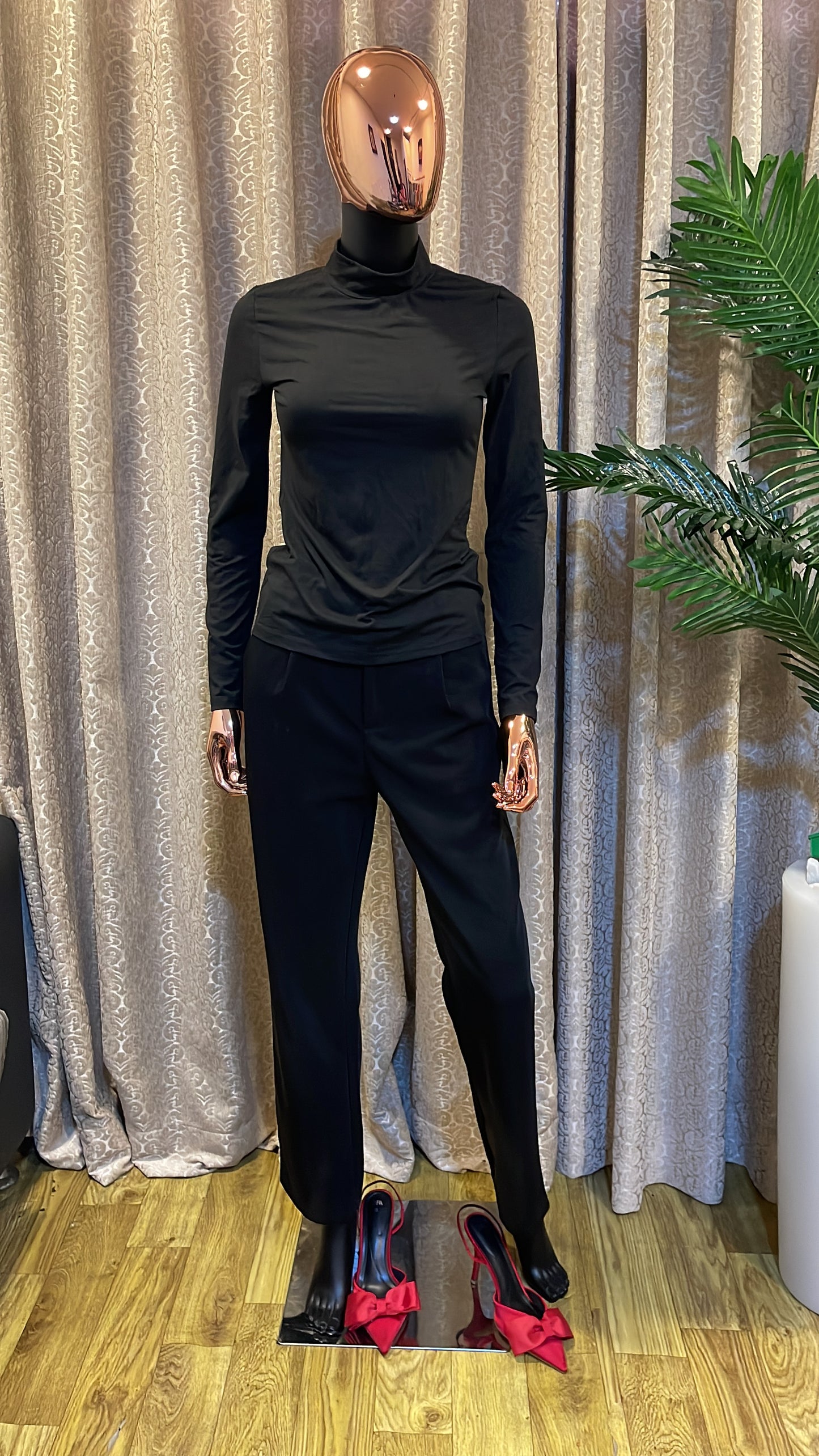 Black Turtleneck Top