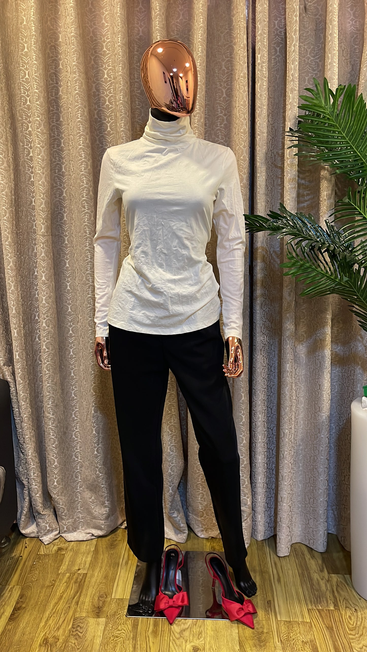 White Turtleneck Top