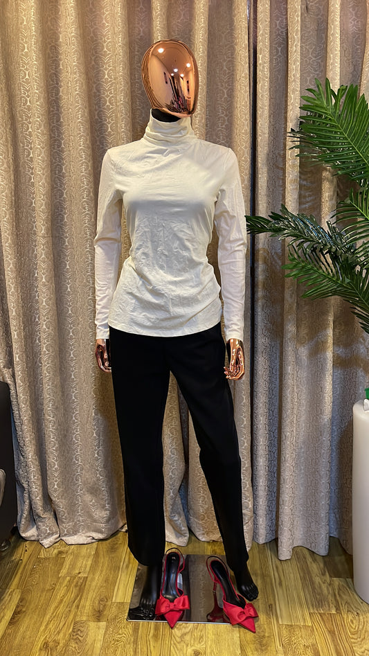 White Turtleneck Top