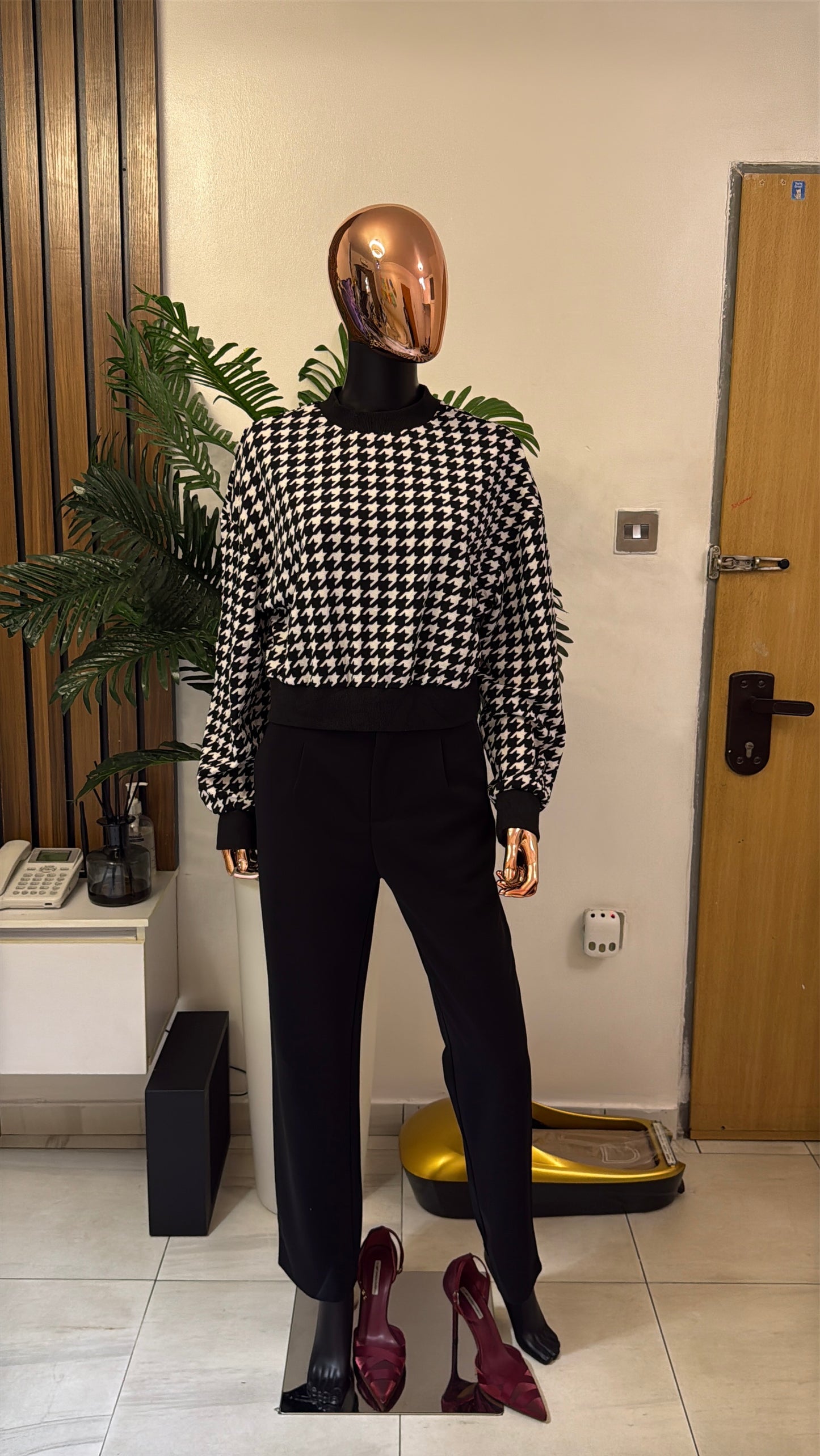 Black and White Blouse