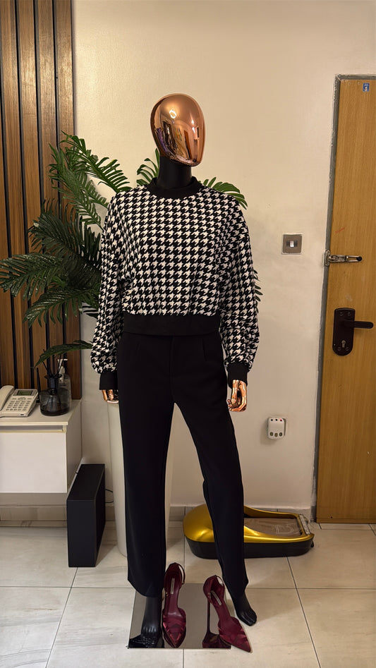 Black and White Blouse