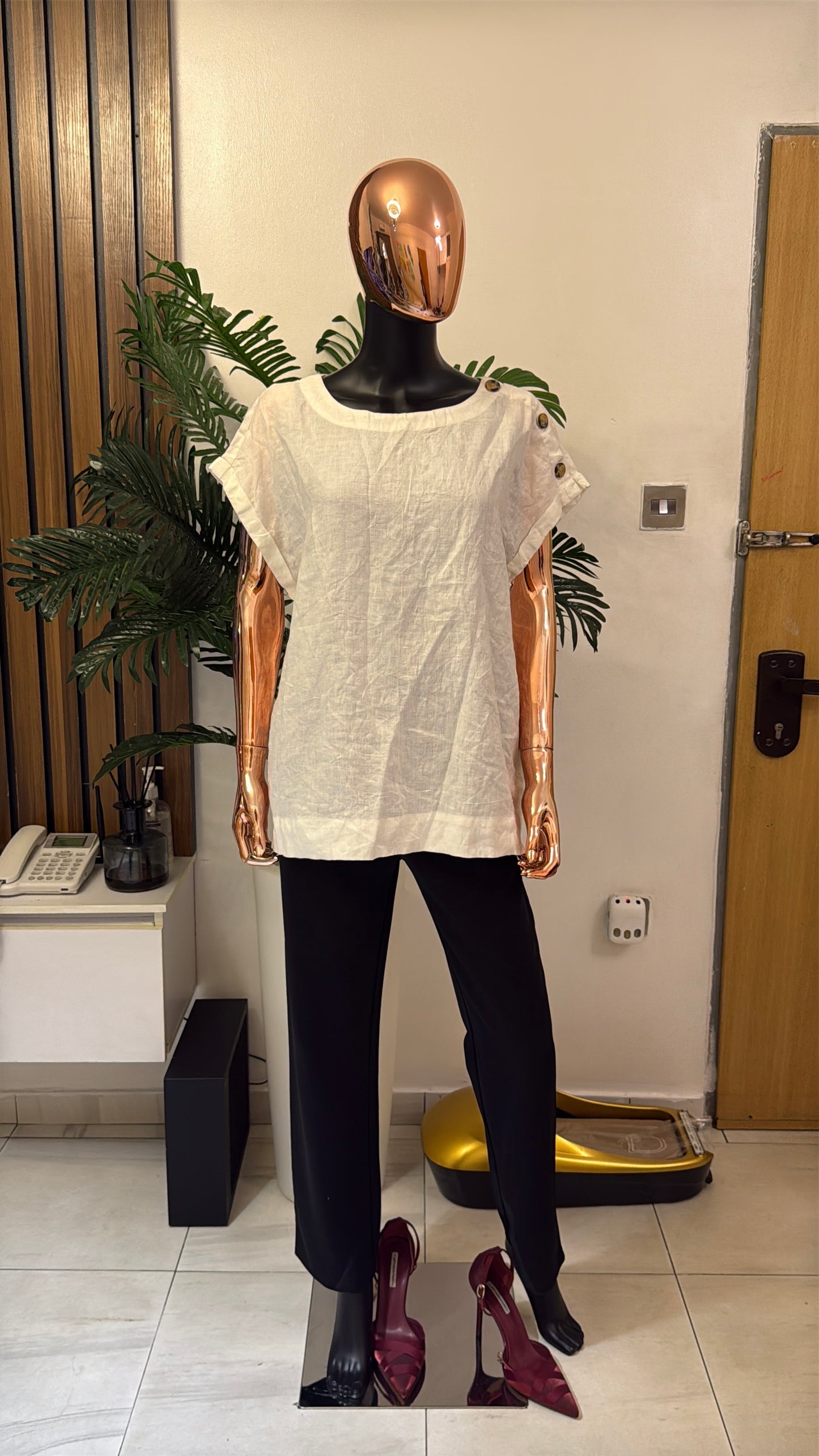 White Linen Blouse