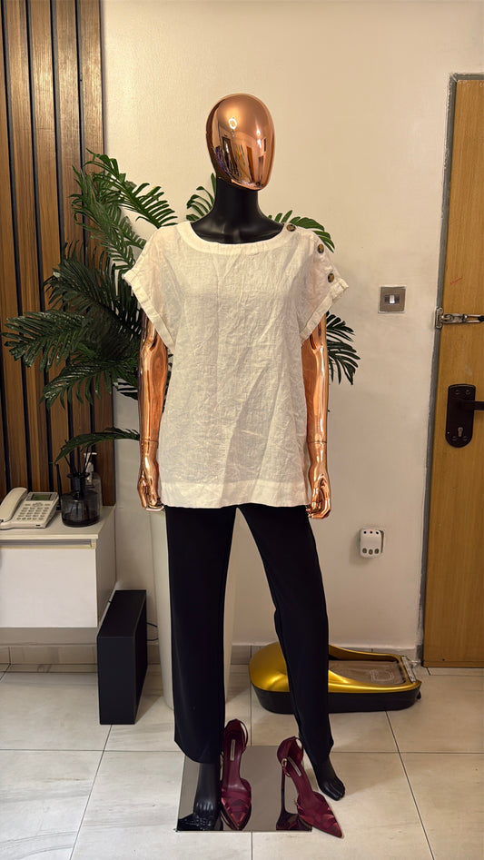 White Linen Blouse