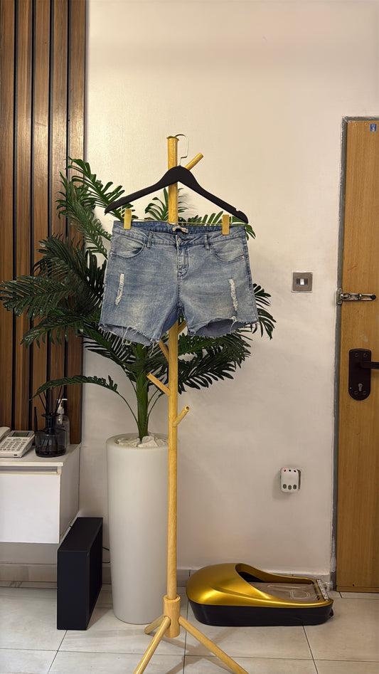 Blue Ripped Jort