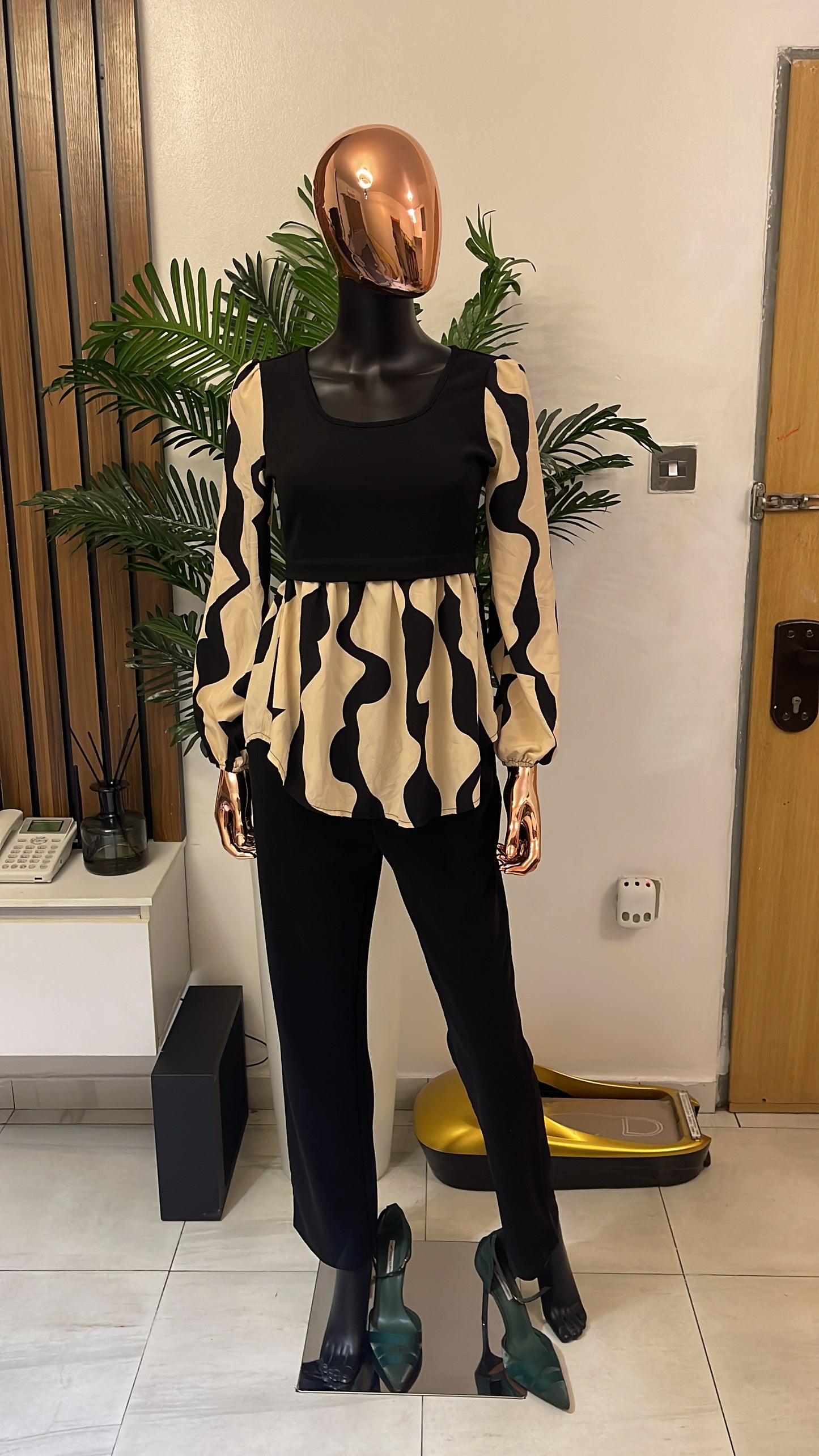 Black and Brown Blouse