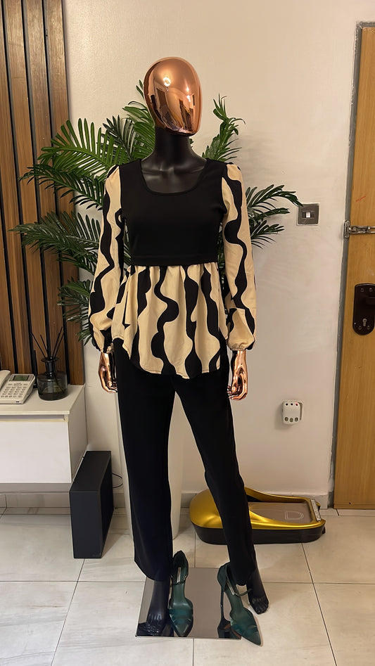 Black and Brown Blouse