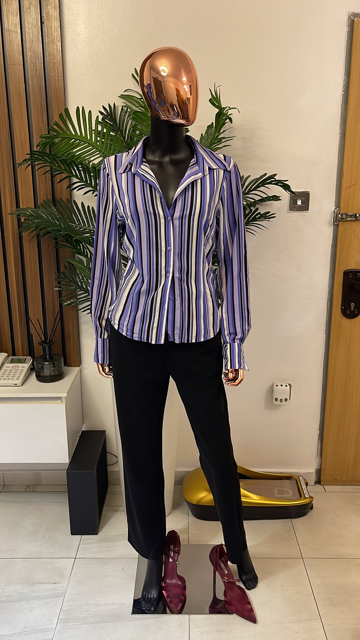 Purple Striped Blouse