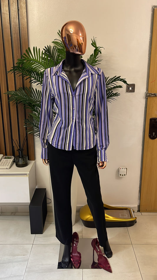 Purple Striped Blouse
