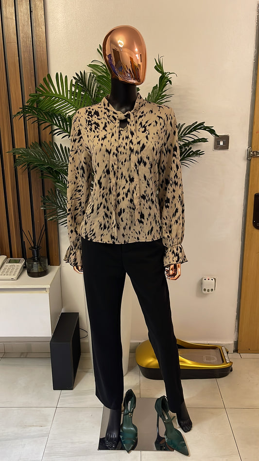 Brown and Black Blouse