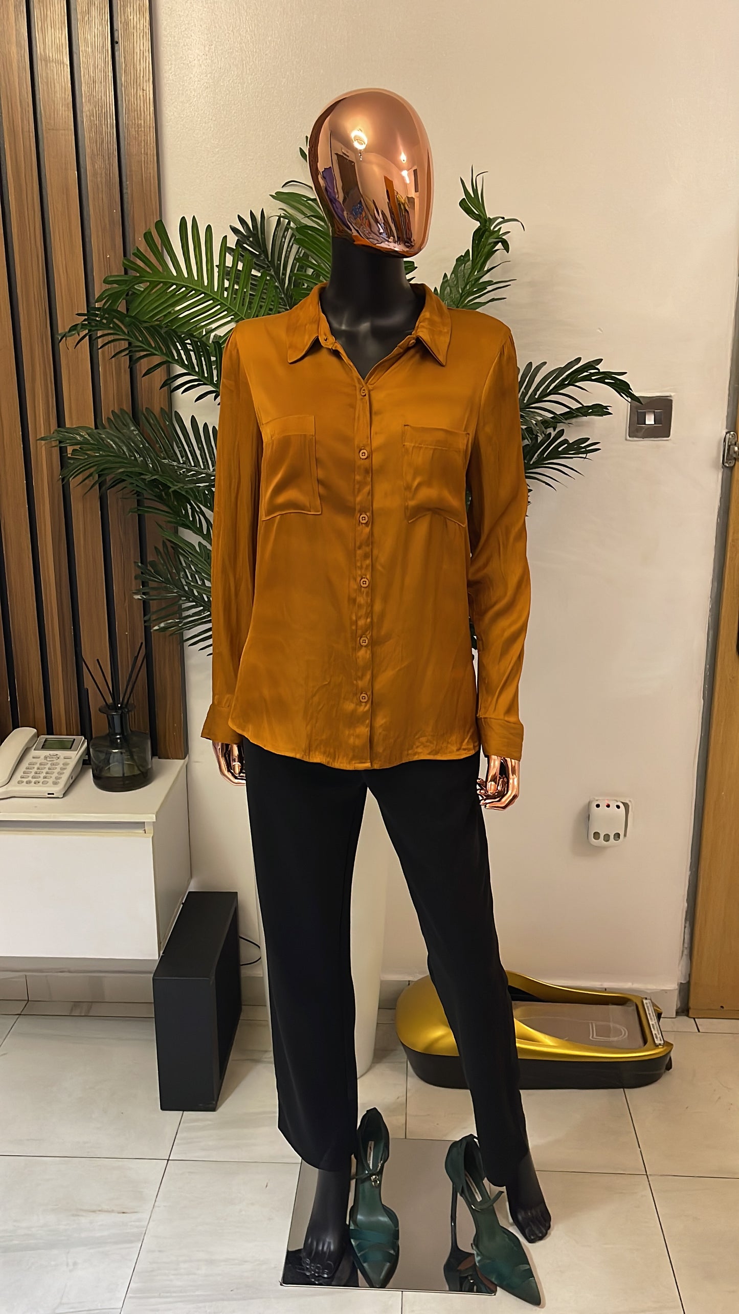Brown Silk Blouse