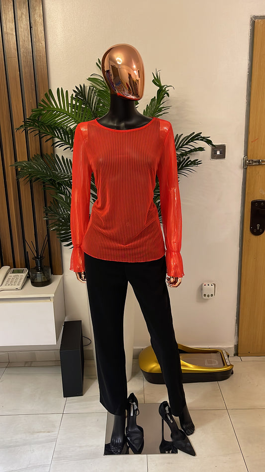 Peach Mesh Blouse