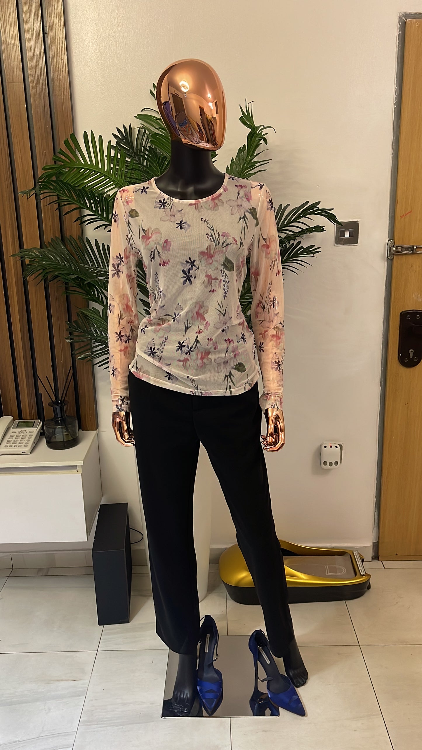 Multicolored Mesh Blouse