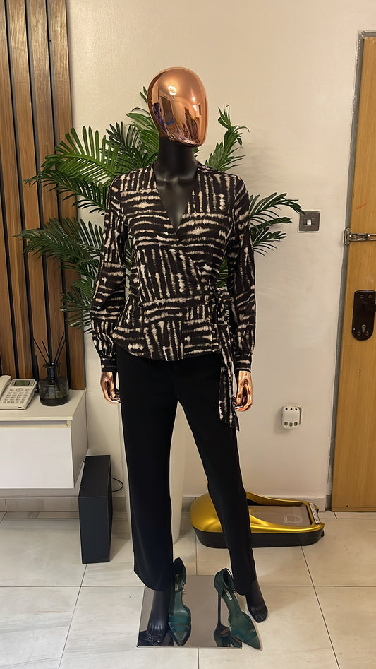Black Wrap Blouse