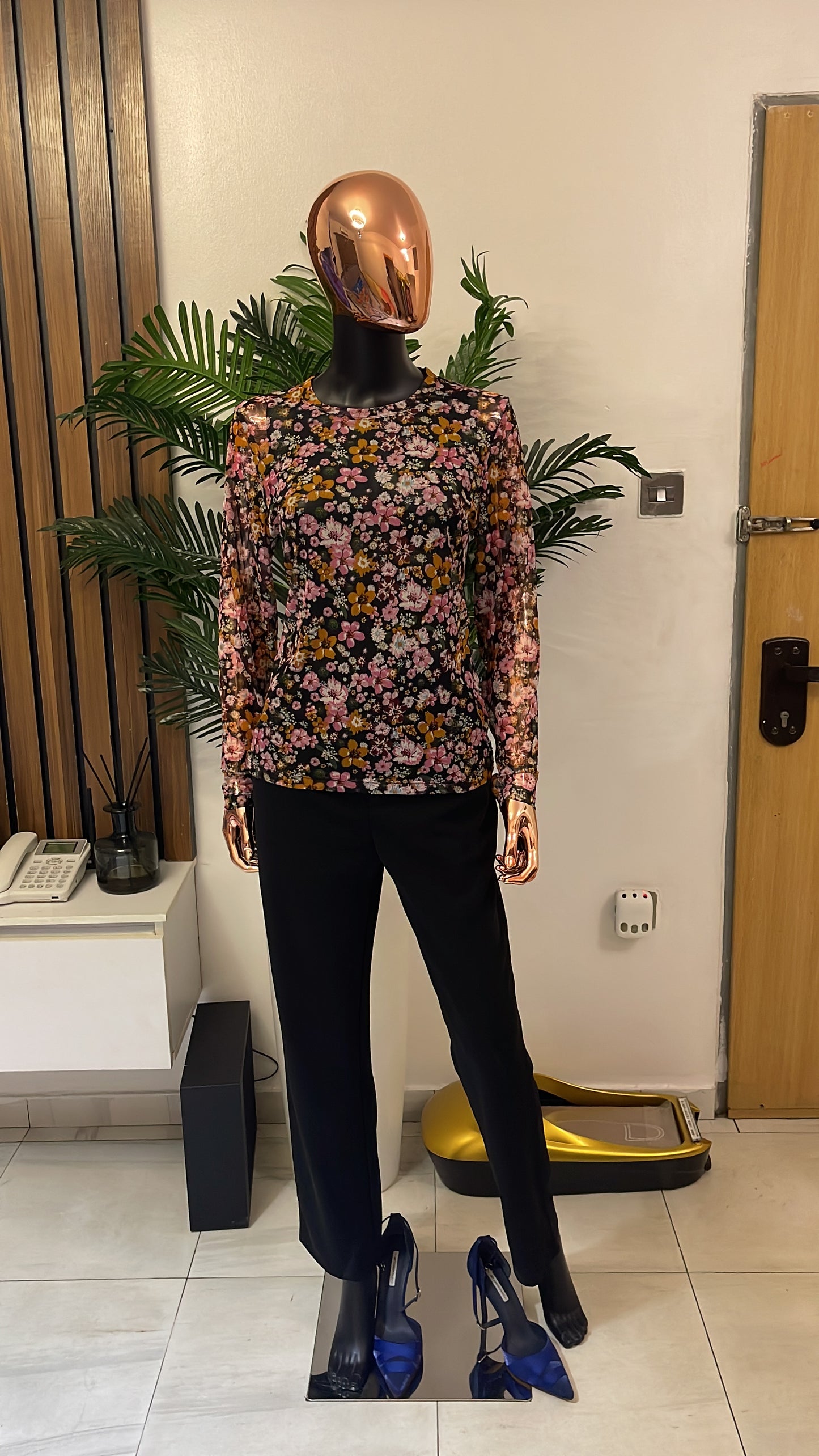 Multicolored Mesh Blouse