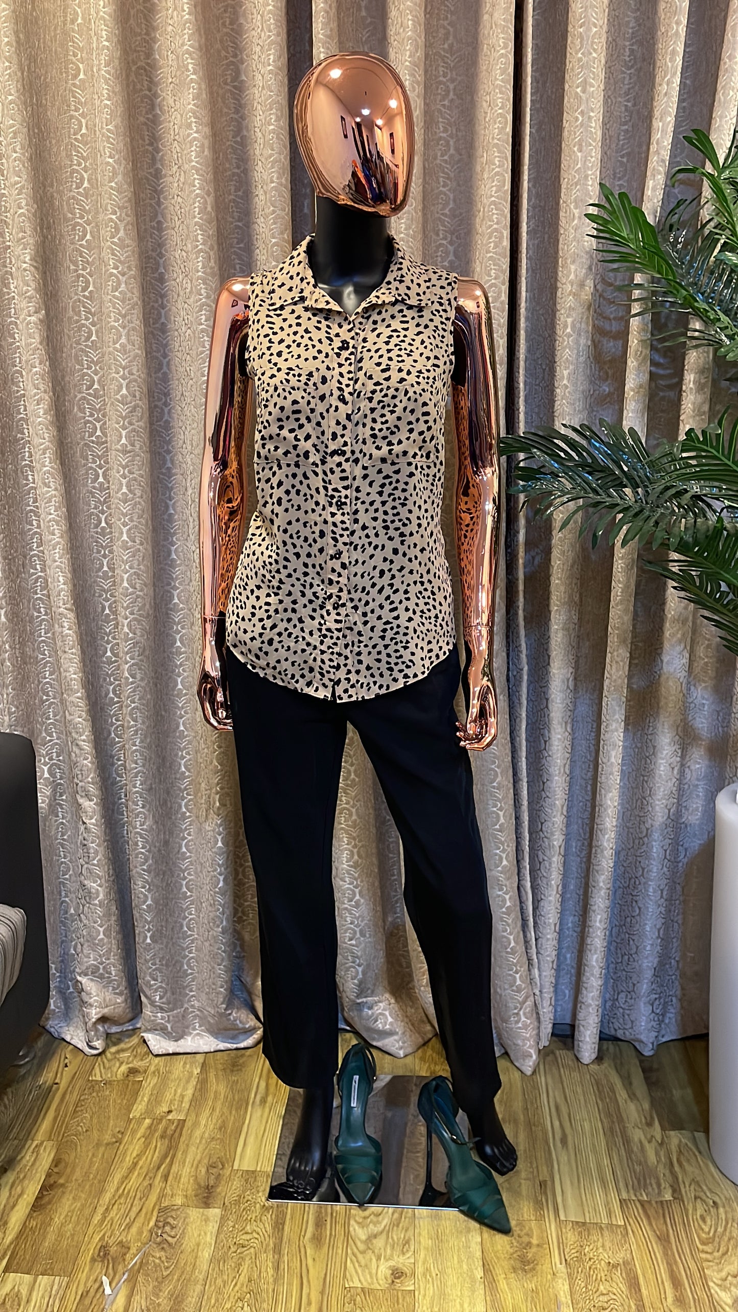 Brown and Black Blouse